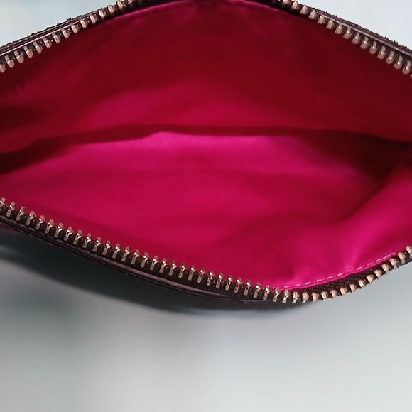 Coach Pink and Black Plaid Clutch with Signature Design - Picture 6 of 11